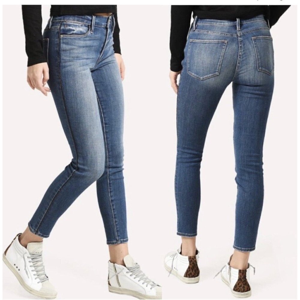 FRAME Denim Blue Le High Skinny Size 27 Tux Piping Jeans LHSKCP793 Serrano Women